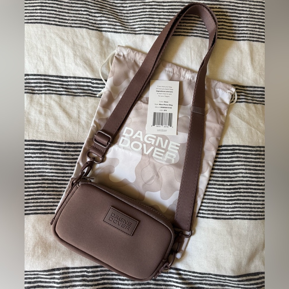 Dagne Dover MARA NEOPRENE PHONE SLING Crossbody Bag - Dune